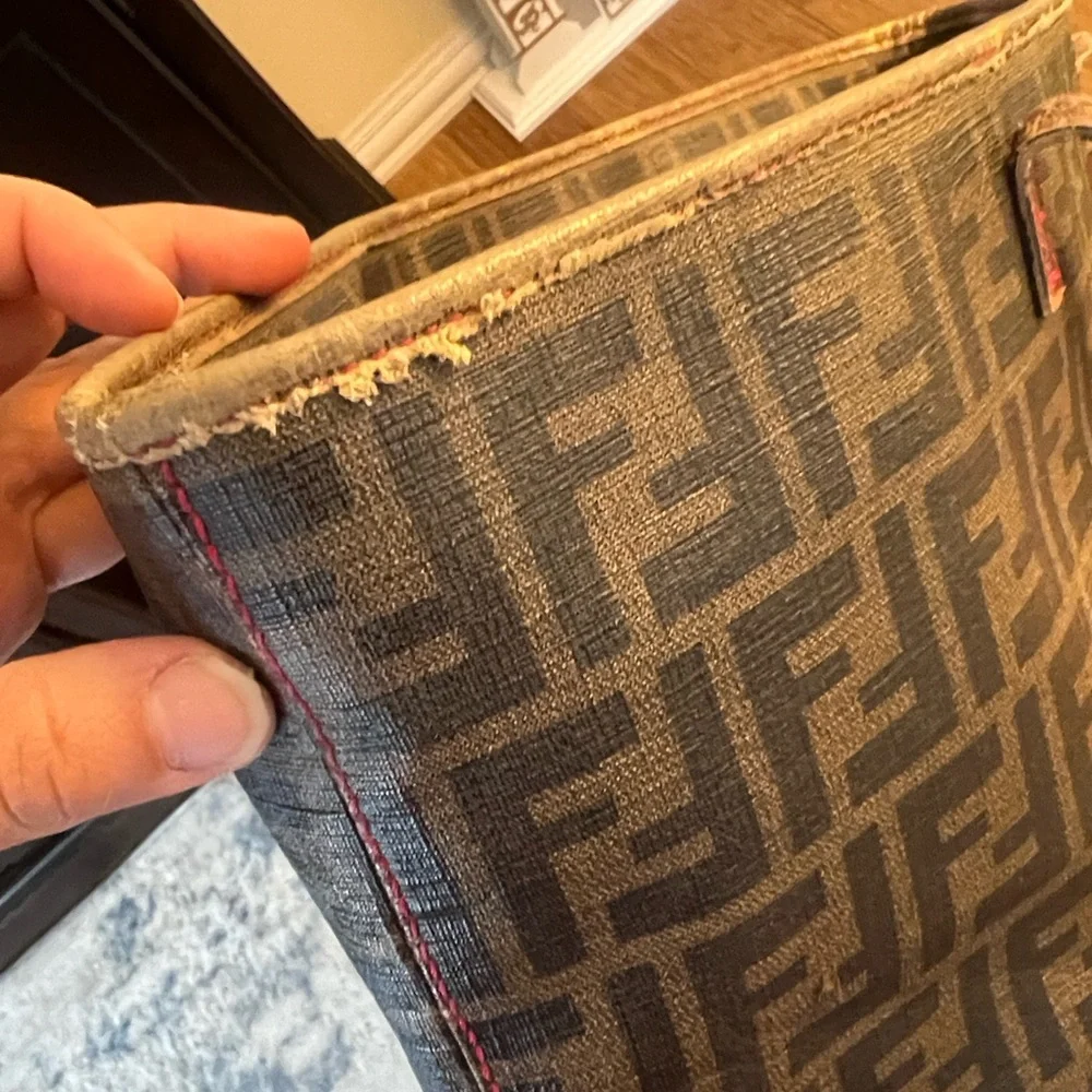 Authentic FENDI Brown/Black Coated Zucca Canvas Tote - Picture 16 of 16